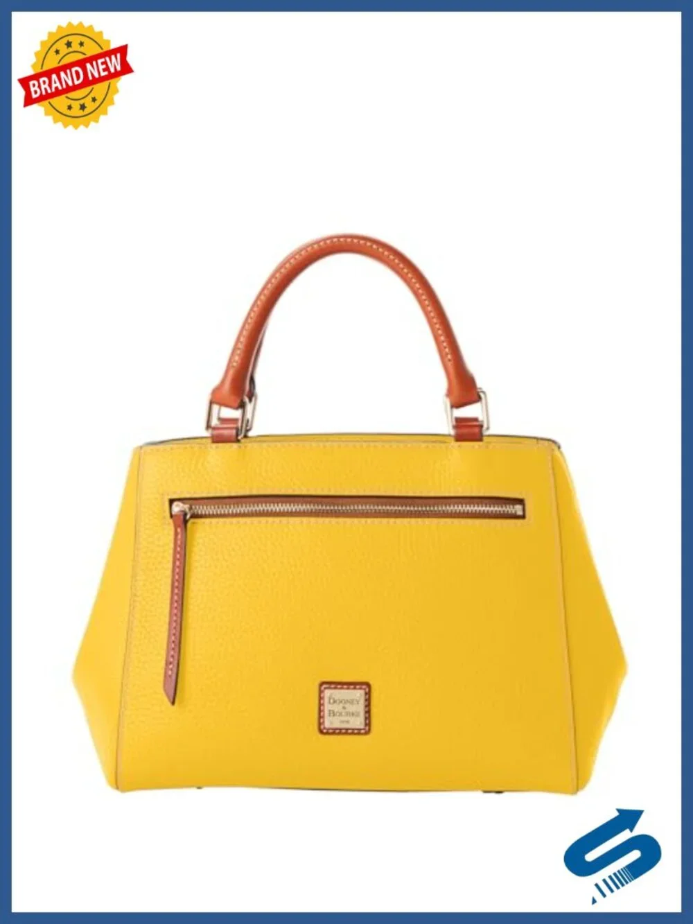 Pebble Grain Leather Satchel with Crossbody Strap